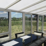 ogród zimowy z matowym dachem