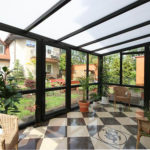 ogród zimowy czarno - biały