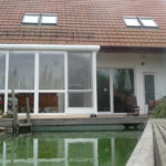 ogród zimowy z wyjściem na stawek