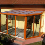 brązowy płaski ogród zimowy bez podłogi